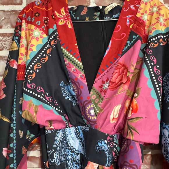 Wayward Fancies x eShakti Boho Patchwork Maxi Dress Kimono Sleeve Custom Size - Picture 4 of 12